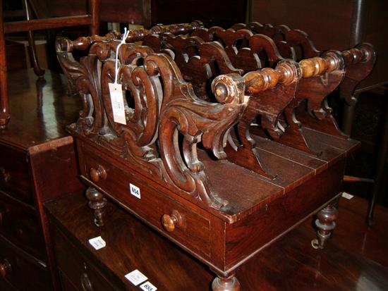 Victorian carved rosewood music canterbury